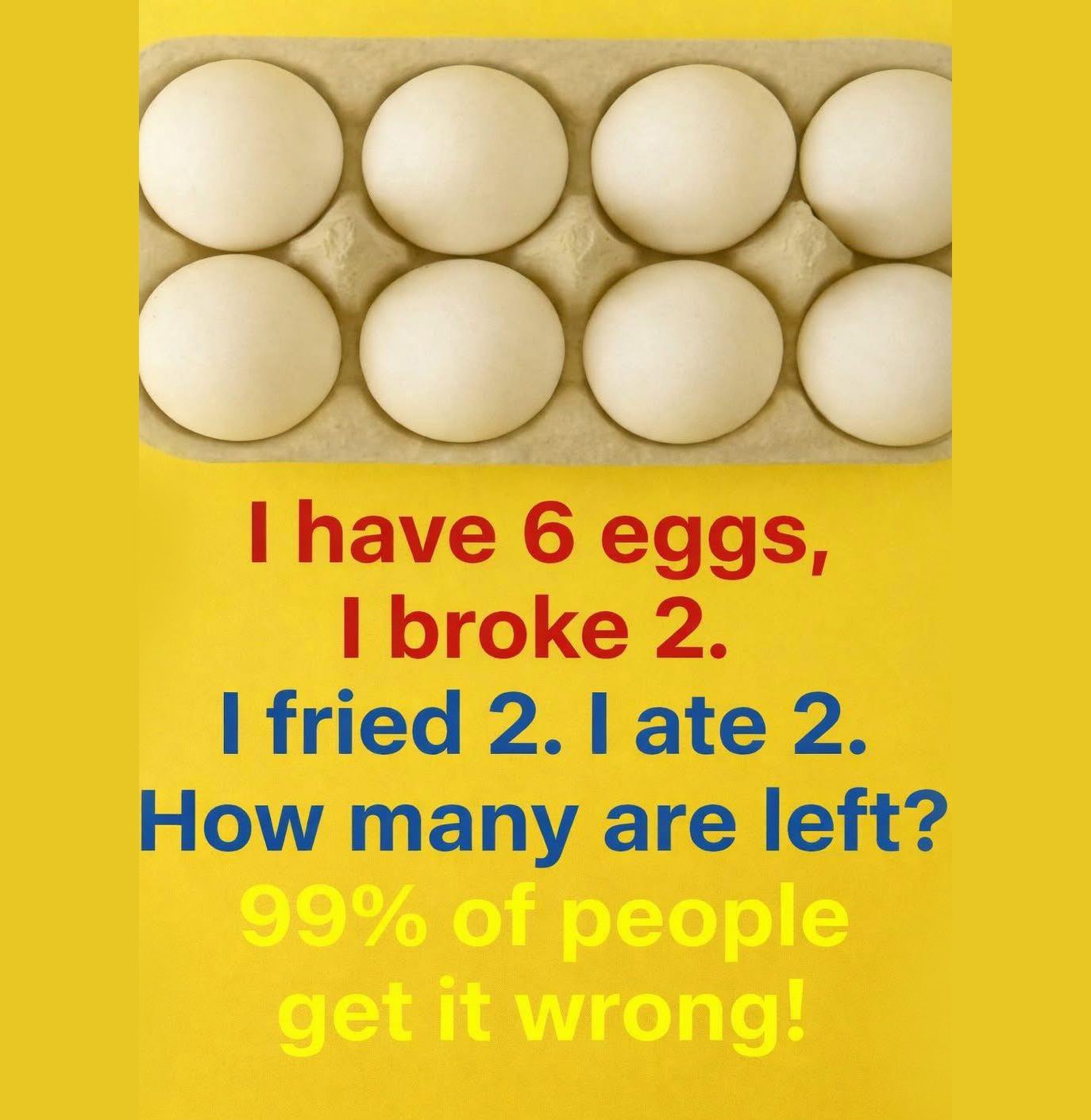 The 6-egg riddle that baffles 99% of people! Solved in the first⤵️